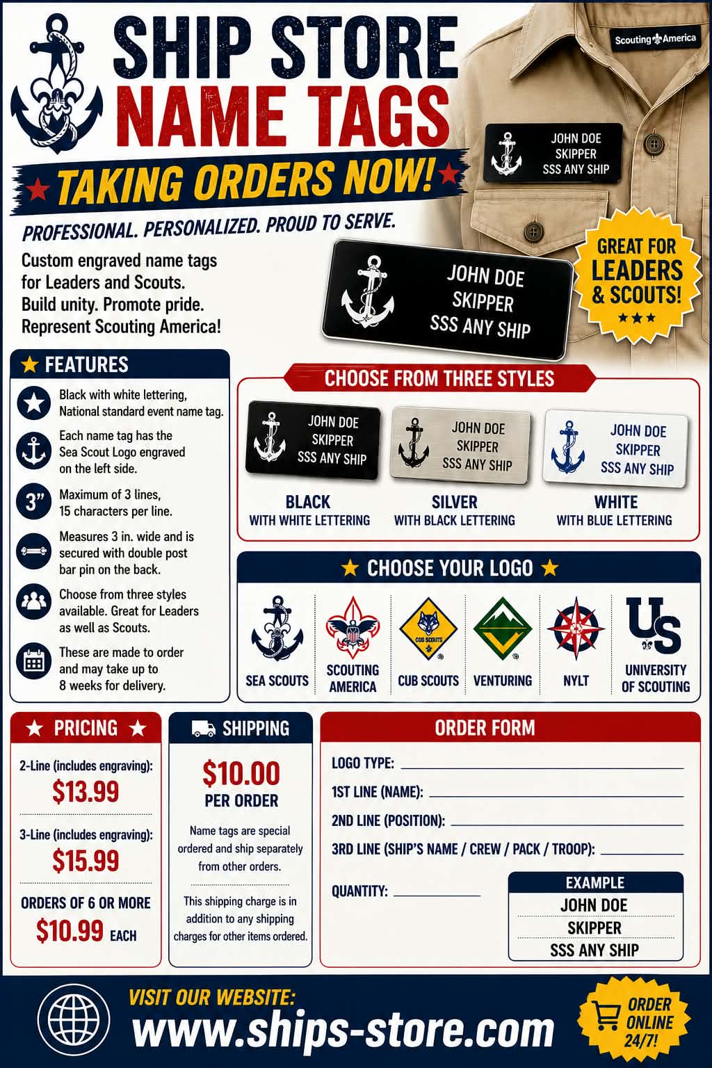 Name tag flyer